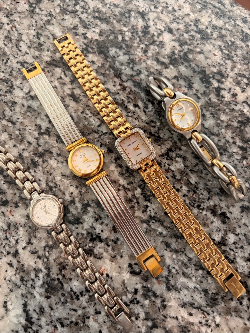 Women's Two-Tone and Gold Bracelet Watches - Elegant Accessory Set